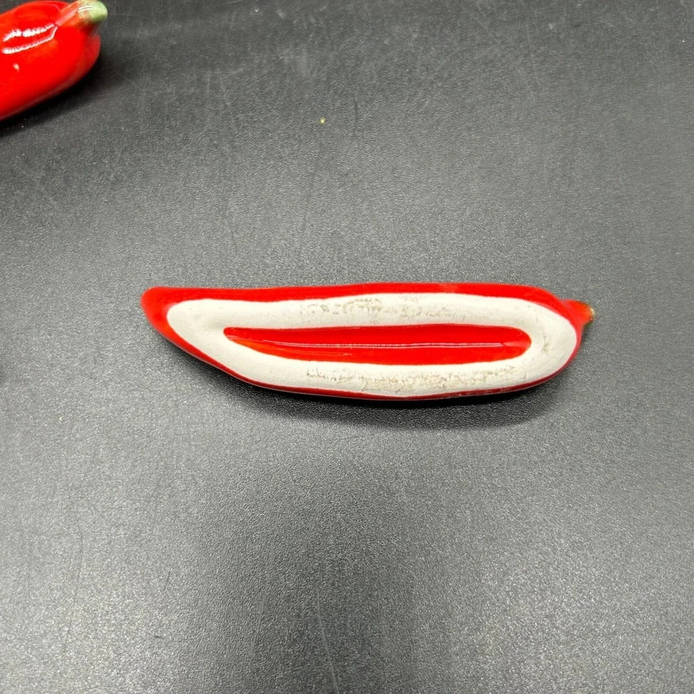 Chopstick Rest Holder Red Pepper Ceramic 5‎ Piece Set Sushi